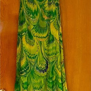 Courage B full length print spaghetti strap garden dress